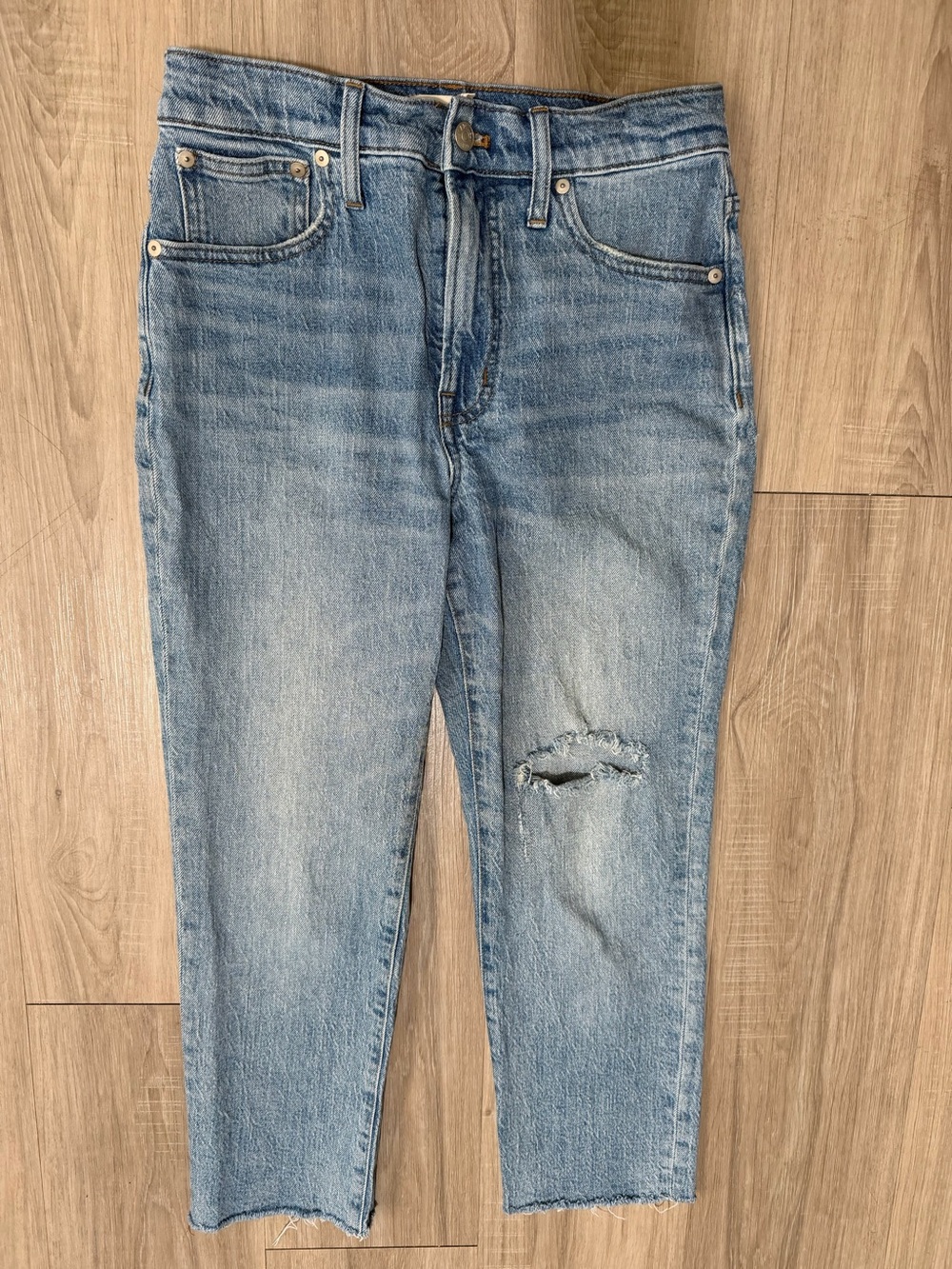 Madewell The Perfect Vintage Crop Jeans 27P Distressed Raw Hem